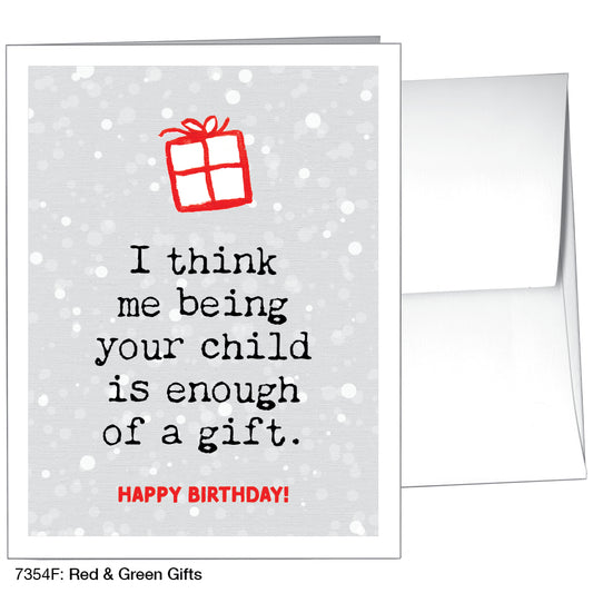 Red & Green Gifts, Greeting Card (7354F), A2, printedcanvas.com