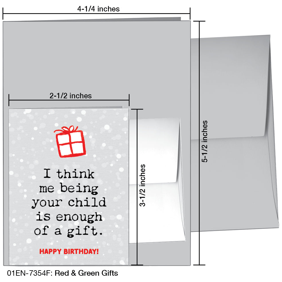 Red & Green Gifts, Greeting Card (7354F), Enclosure, printedcanvas.com