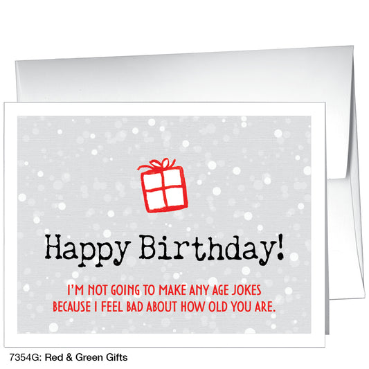 Red & Green Gifts, Greeting Card (7354G), A2, printedcanvas.com