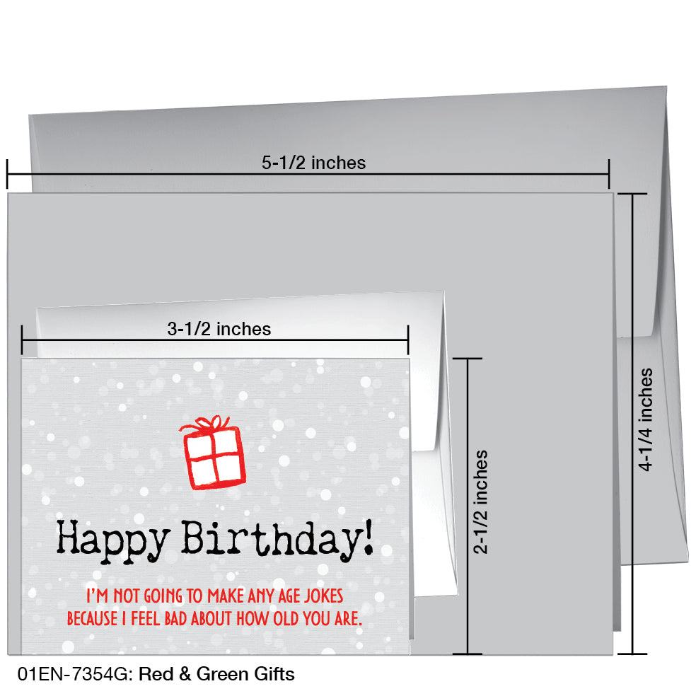 Red & Green Gifts, Greeting Card (7354G), Enclosure, printedcanvas.com