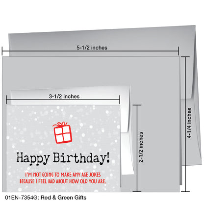 Red & Green Gifts, Greeting Card (7354G), Enclosure, printedcanvas.com