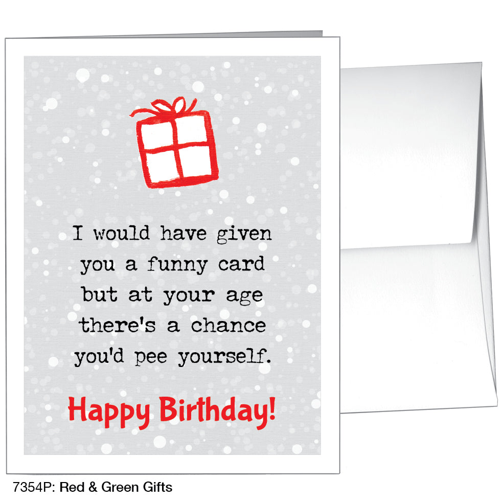 Red & Green Gifts, Greeting Card (7354P), A2, printedcanvas.com