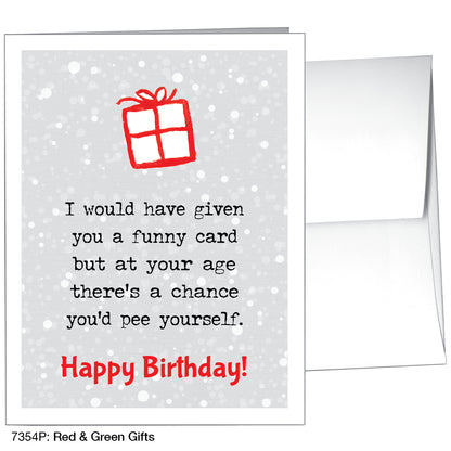 Red & Green Gifts, Greeting Card (7354P), A2, printedcanvas.com