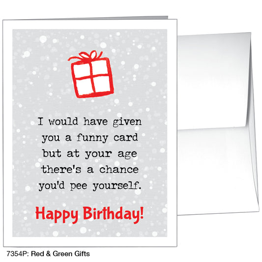 Red & Green Gifts, Greeting Card (7354P), A2, printedcanvas.com