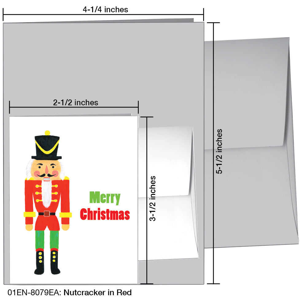 Nutcracker In Red, Greeting Card (8079EA), Enclosure, printedcanvas.com