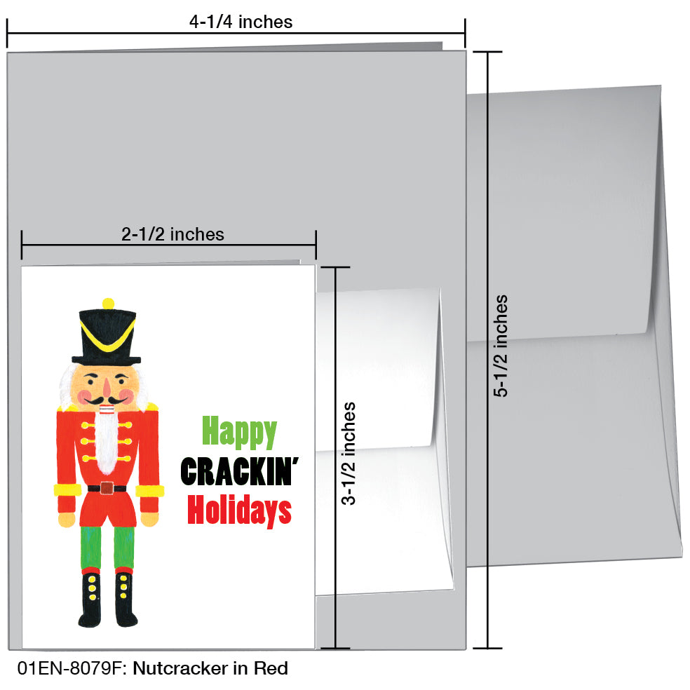 Nutcracker In Red, Greeting Card (8079F), Enclosure, printedcanvas.com