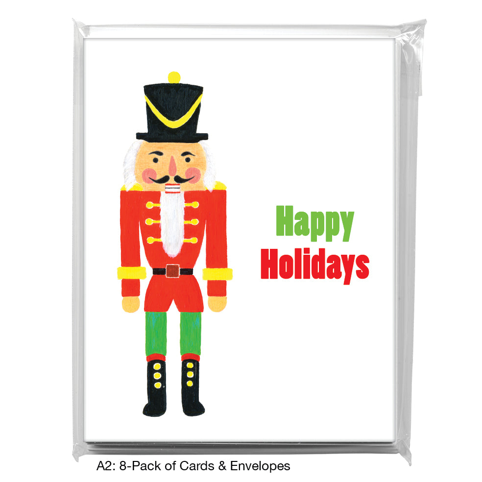 Nutcracker In Red, Greeting Card (8079FA), A2 8-Pack, printedcanvas.com