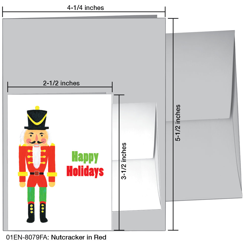 Nutcracker In Red, Greeting Card (8079FA), Enclosure, printedcanvas.com