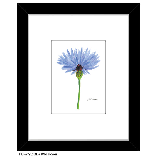 Blue Wild Flower Stem, Print (#7728) - Printed Canvas