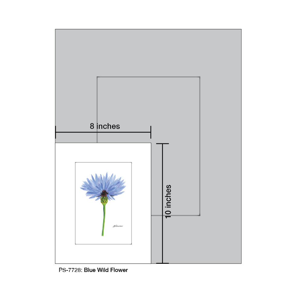 Blue Wild Flower Stem, Print (#7728) - Printed Canvas