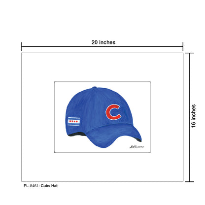 Cubs Hat, Print (#8461) - Printed Canvas