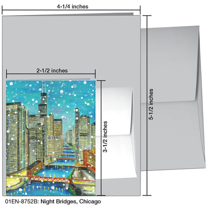 Night Bridges, Chicago, Greeting Card (8752B), Enclosure, printedcanvas.com