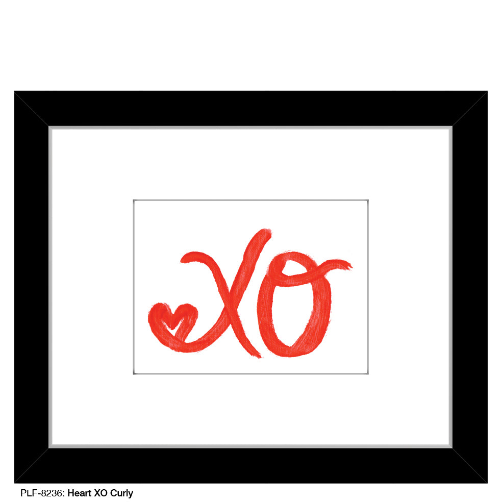 Heart XO Curly, Print (#8236A), Print Matted, www.printedcanvas.com
