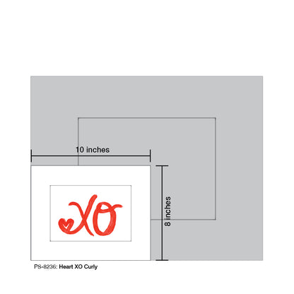 Heart XO Curly, Print (#8236A), Print Matted, www.printedcanvas.com