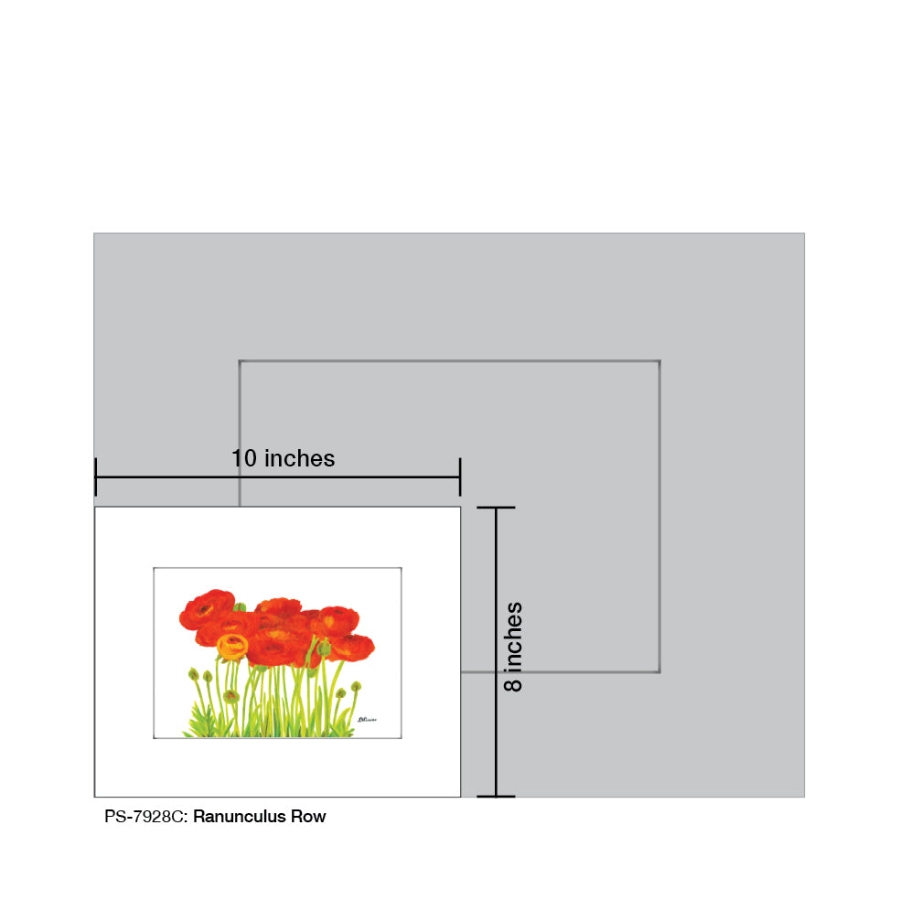 Ranunculus Row, Print (#7928C) - Printed Canvas