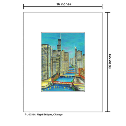 Night Bridges, Chicago, Print (#8752A), Printe Matted, www.printedcanvas.com