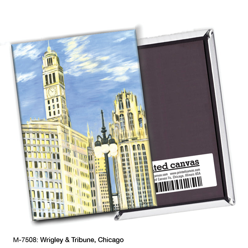 Wrigley & Tribune, Chicago, Magnet (M-7508A), blank, printedcanvas.com