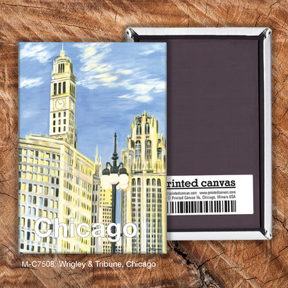 Wrigley & Tribune, Chicago, Magnet (M-7508A), front, printedcanvas.com