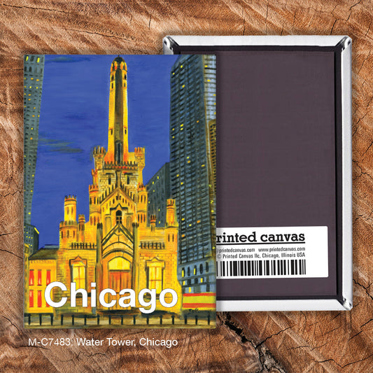 Water Tower, Chicago, Magnet (M-7483A), front, printedcanvas.com
