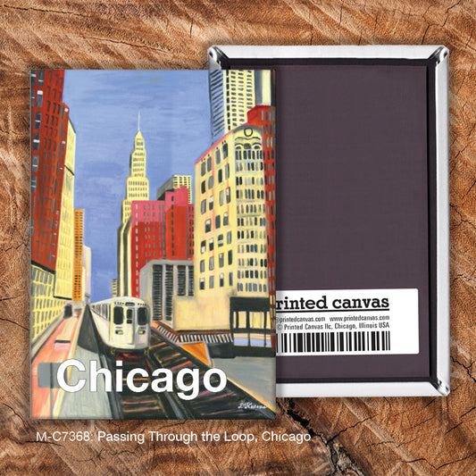 Passing through the Loop, Chicago, Magnet (M-7368A), front, printedcanvas.com