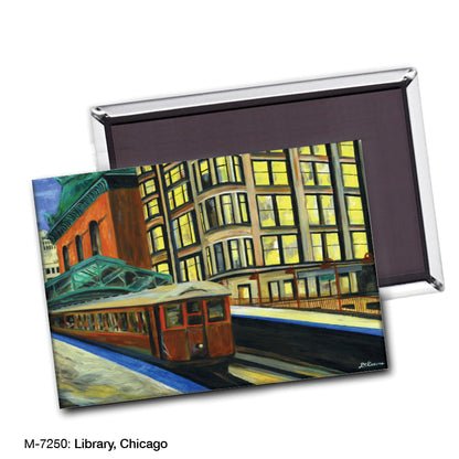 Library, Chicago, Magnet (M-7250A), blank, printedcanvas.com