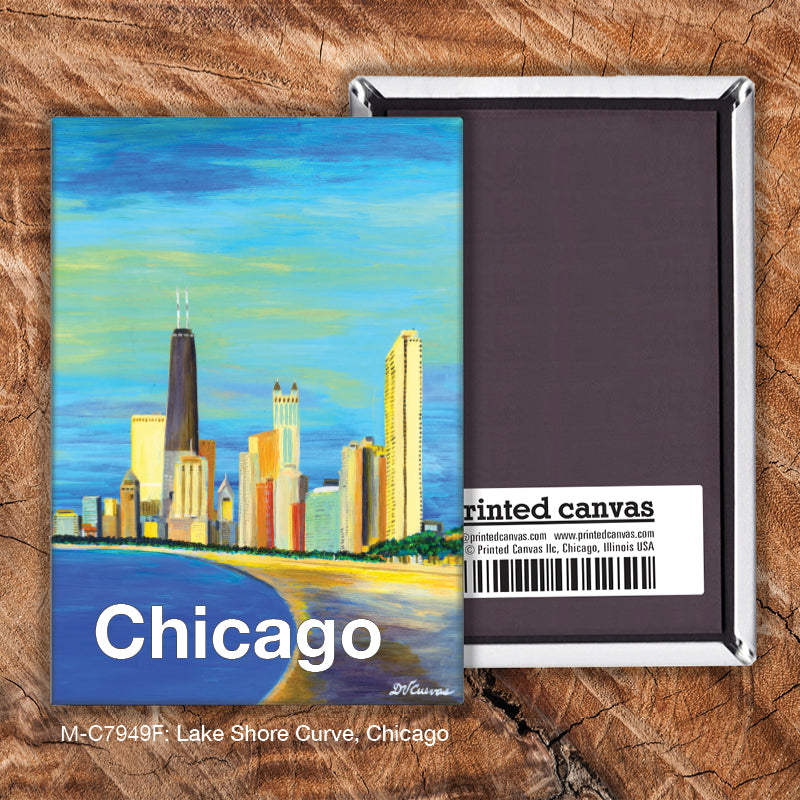 Lake Shore Curve, Chicago, Magnet (M-7949F), front, printedcanvas.com