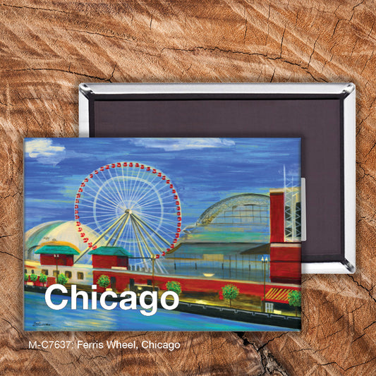 Ferris Wheel, Chicago, Magnet (M-7637A), front, printedcanvas.com