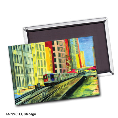 El, Chicago, Magnet (M-7248A), blank, printedcanvas.com