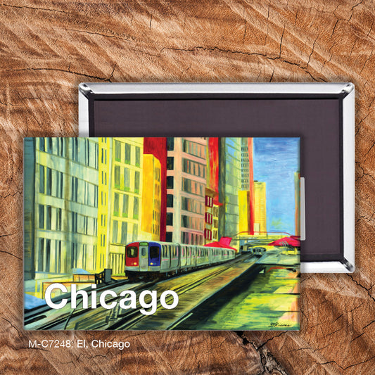 El, Chicago, Magnet (M-7248A), front, printedcanvas.com
