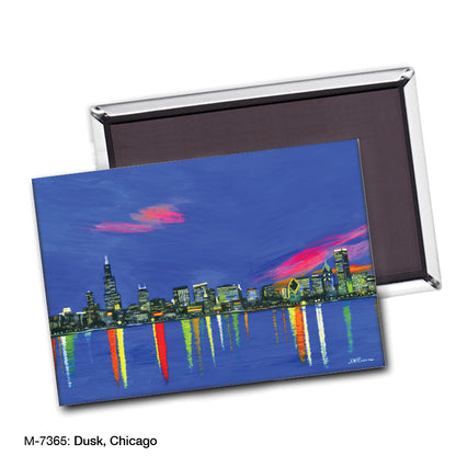 Dusk, Chicago, Magnet (M-7365A), blank, printedcanvas.com