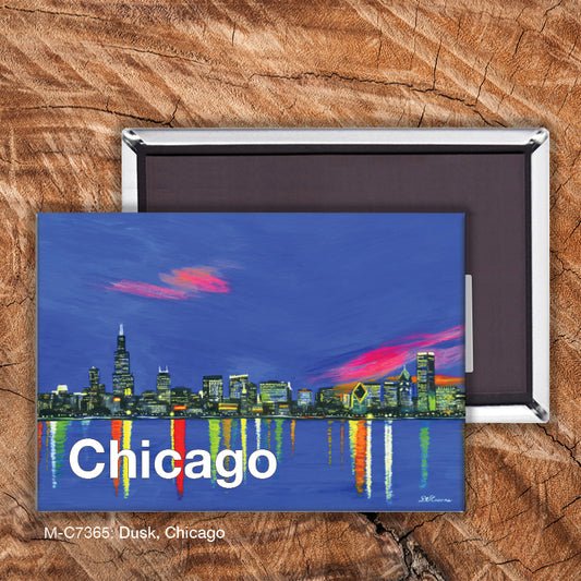 Dusk, Chicago, Magnet (M-7365A), front, printedcanvas.com