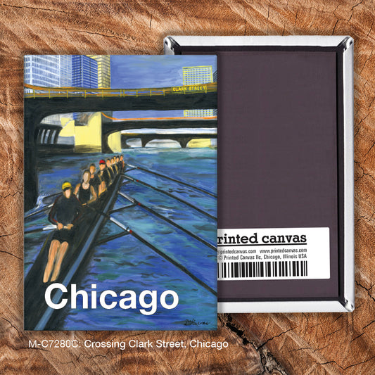 Crossing Clark Street, Chicago, Magnet (M-7280C), front, printedcanvas.com