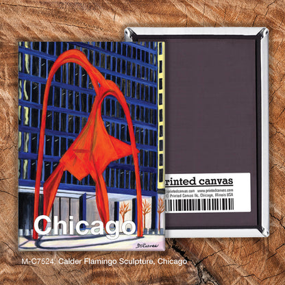 Calder Flamingo Sculpture, Chicago, Magnet (M-7524), Front, printedcanvas.com