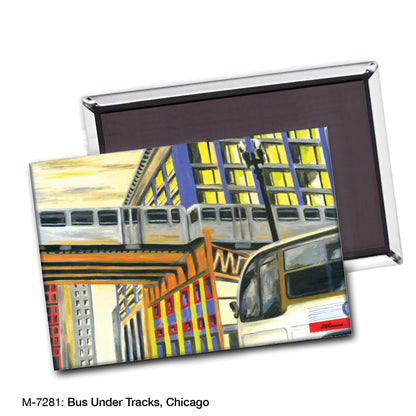 Bus Under Tracks, Chicago, Magnet (M-7281A), blank, printedcanvas.com