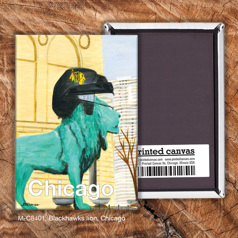 Blackhawks Lion, Chicago, Magnet (M-8401A), front, printedcanvas.com