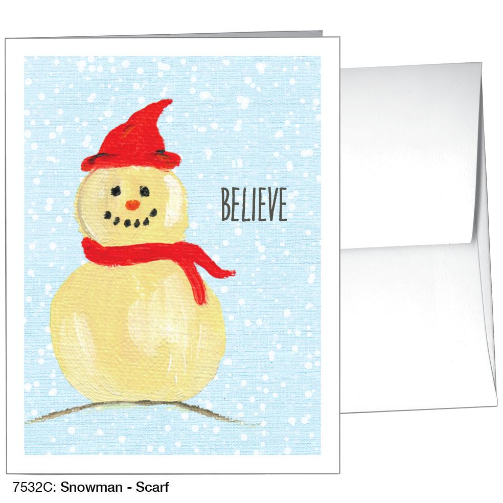 Snowman - Scarf, Greeting Card (7532C), A2, printedcanvas.com