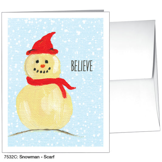 Snowman - Scarf, Greeting Card (7532C), A2, printedcanvas.com