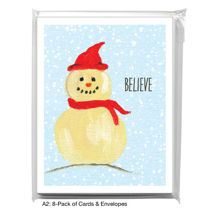 Snowman - Scarf, Greeting Card (7532C), A2 8-Pack, printedcanvas.com