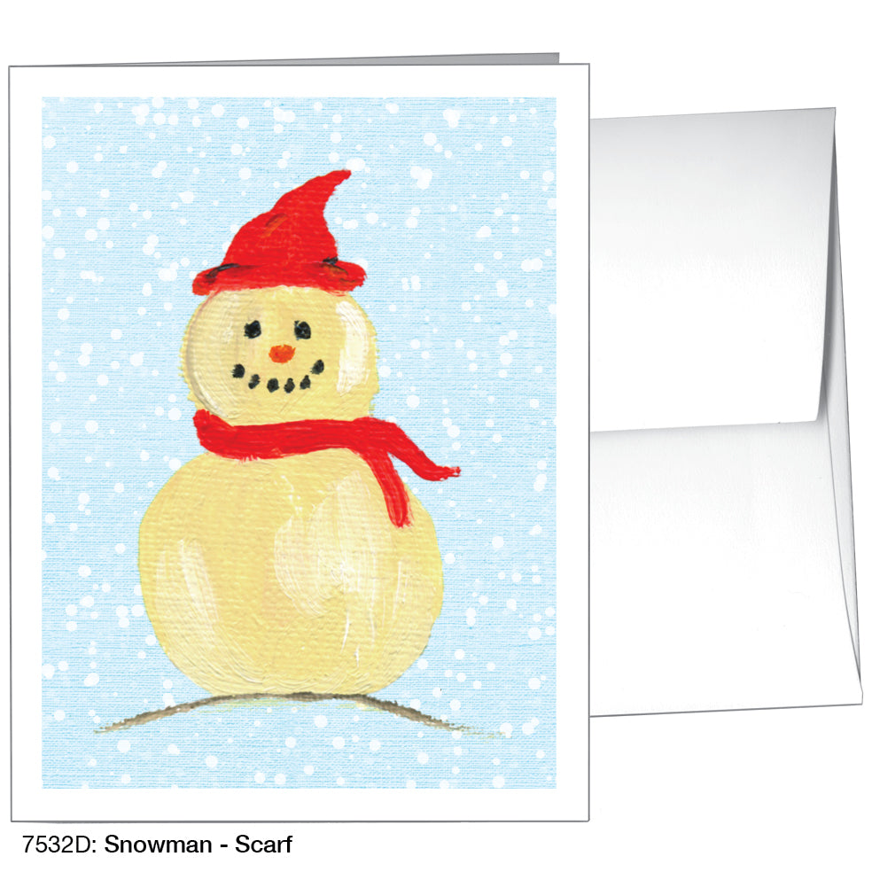 Snowman - Scarf, Greeting Card (7532D), A2, printedcanvas.com
