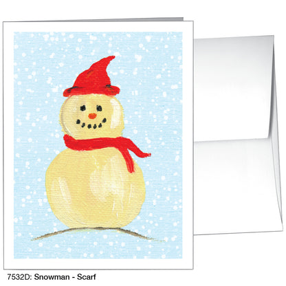 Snowman - Scarf, Greeting Card (7532D), A2, printedcanvas.com
