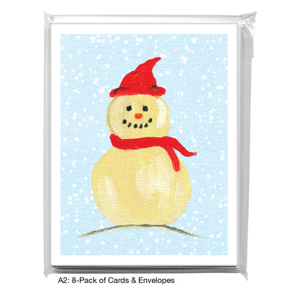 Snowman - Scarf, Greeting Card (7532D), A2 8-Pack, printedcanvas.com