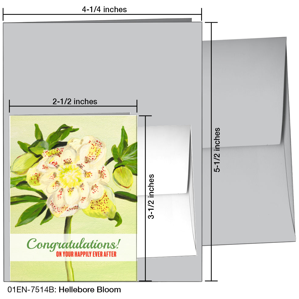 Hellebore Bloom, Greeting Card (7514B), Enclosure, printedcanvas.com