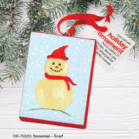Snowman - Scarf, Ornament (OR-7532D), Front, printedcanvas.com