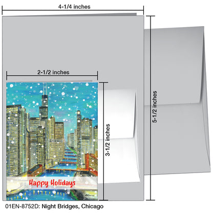 Night Bridges, Chicago, Greeting Card (8752D), Enclosure Card, www.printedcanvas.com