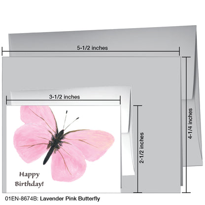 Lavender Pink Butterfly, Greeting Card (8674B), Enclosure, www.printedcanvas.com