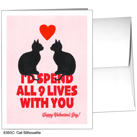 Cat Silhouette, Greeting Card (8360C), A2, printedcanvas.com