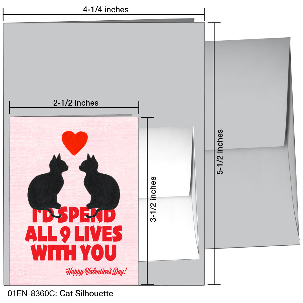 Cat Silhouette, Greeting Card (8360C), Enclosure, printedcanvas.com