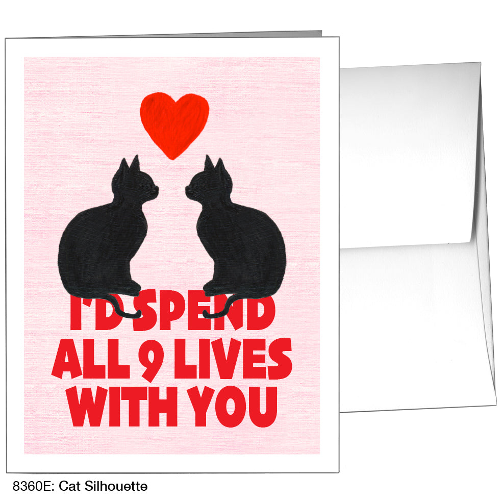 Cat Silhouette, Greeting Card (8360E), A2, printedcanvas.com