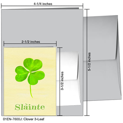 Clover 3-Leaf, Greeting Card (7600J), Enclosure, printedcanvas.com