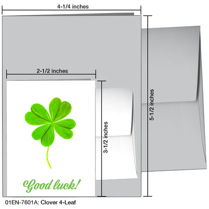Clover 4-Leaf, Greeting Card (7601A), Enclosure, printedcanvas.com